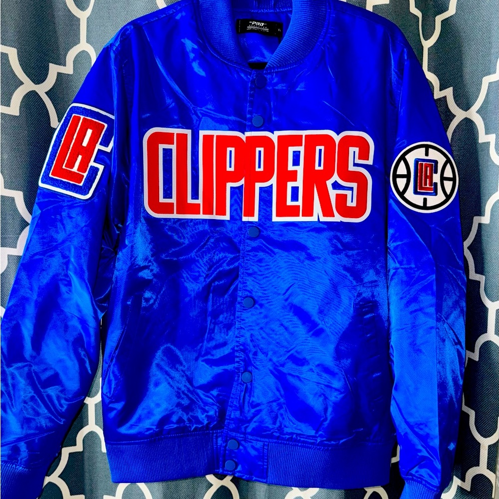 LA Clippers Satin Full Snap Jacket